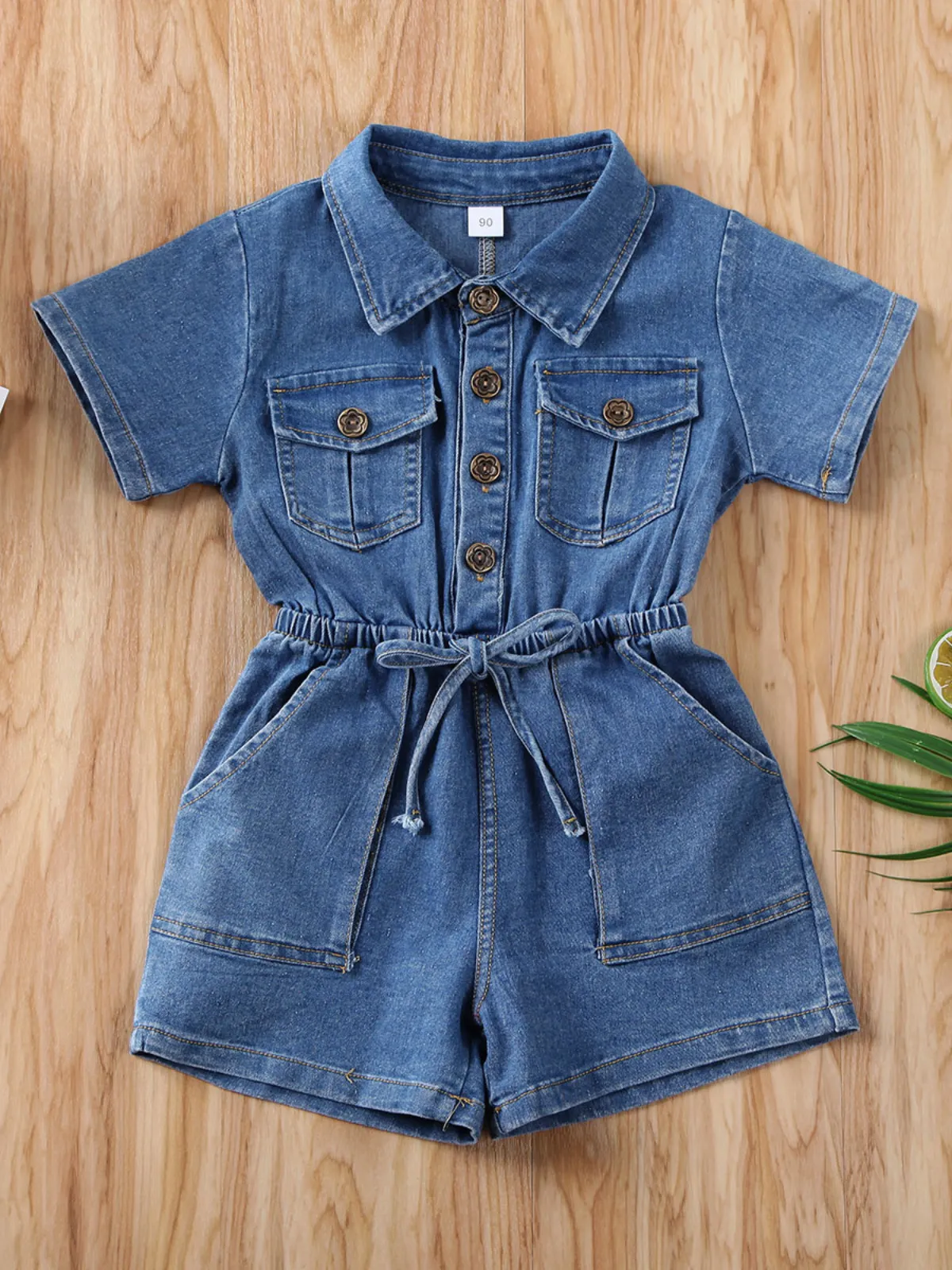 Out For Brunch Denim Romper