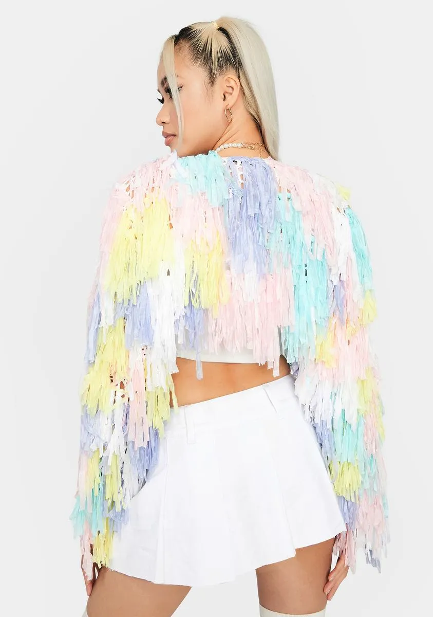 Pastel Like A Firebird Fringe Jacket