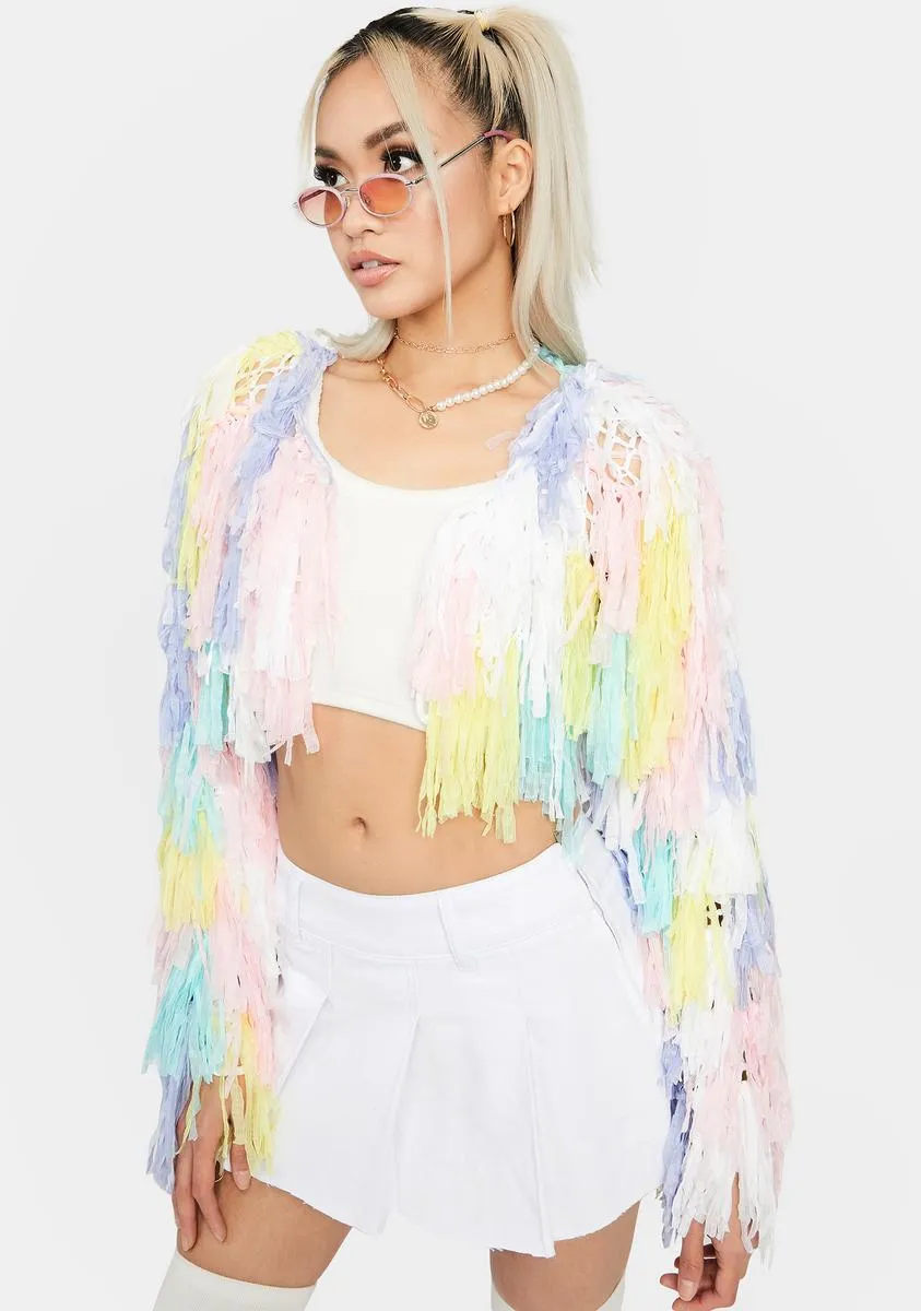 Pastel Like A Firebird Fringe Jacket