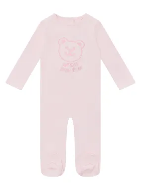 Pink Baby Bear Overall Onesie (0-12m)