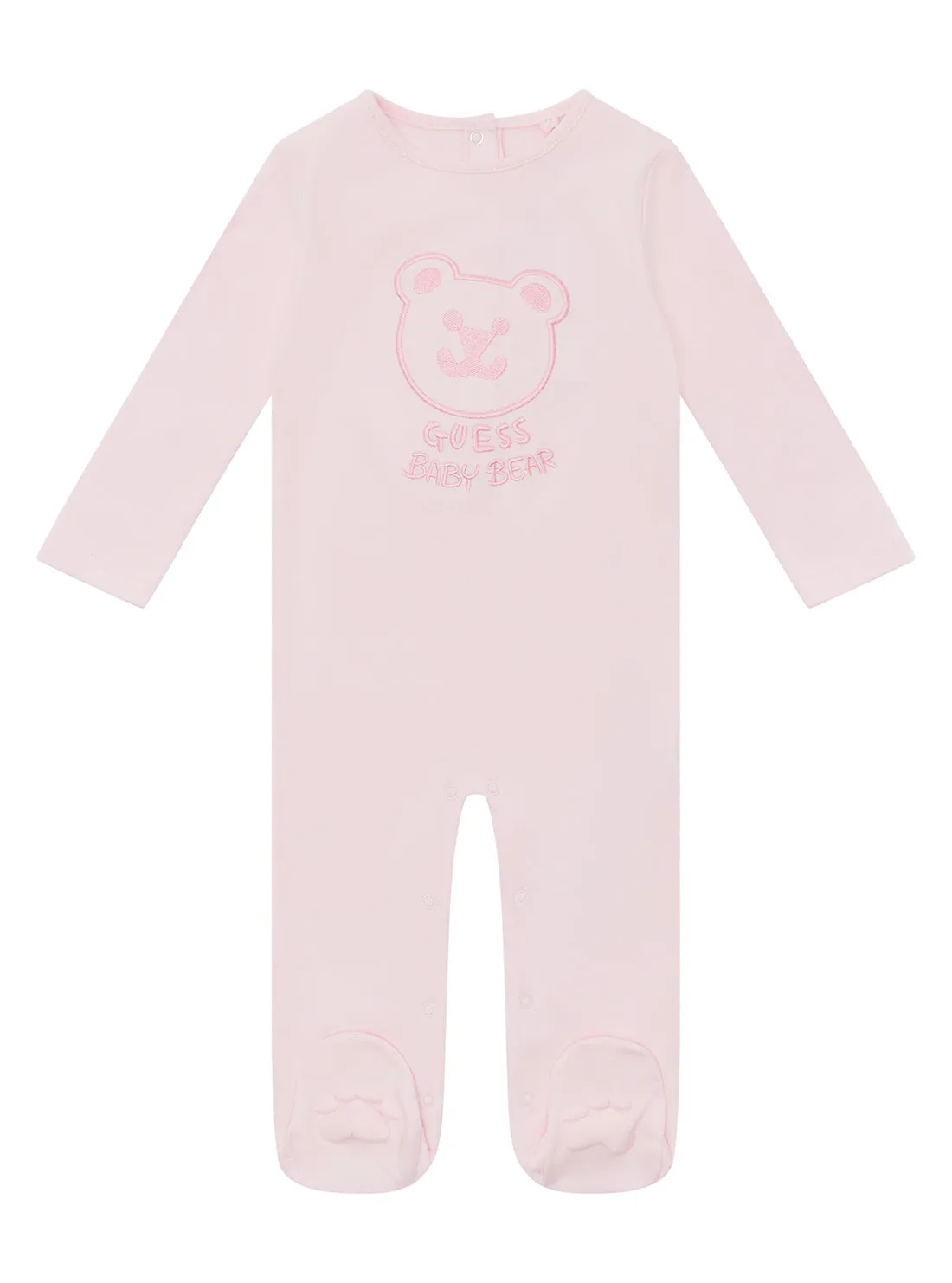 Pink Baby Bear Overall Onesie (0-12m)