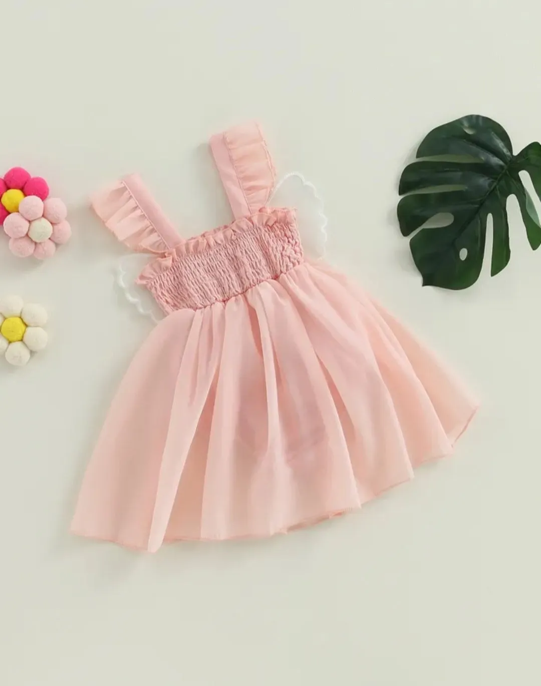 Pink Butterfly Romper Dress #1000303