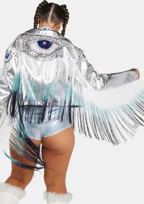 Plus Euphoric Visions Fringe Moto Jacket