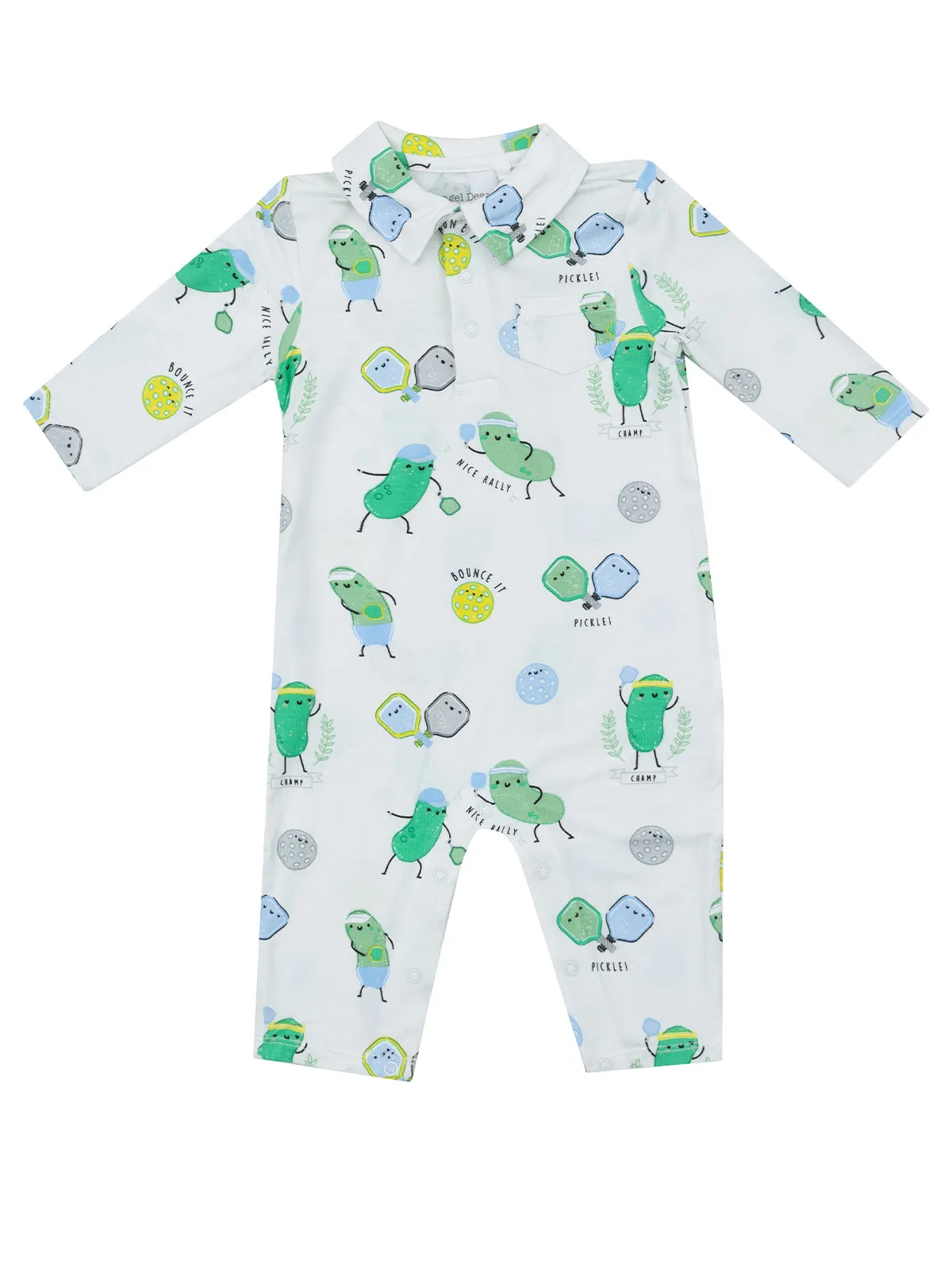 Polo Romper, Pickleball Blue