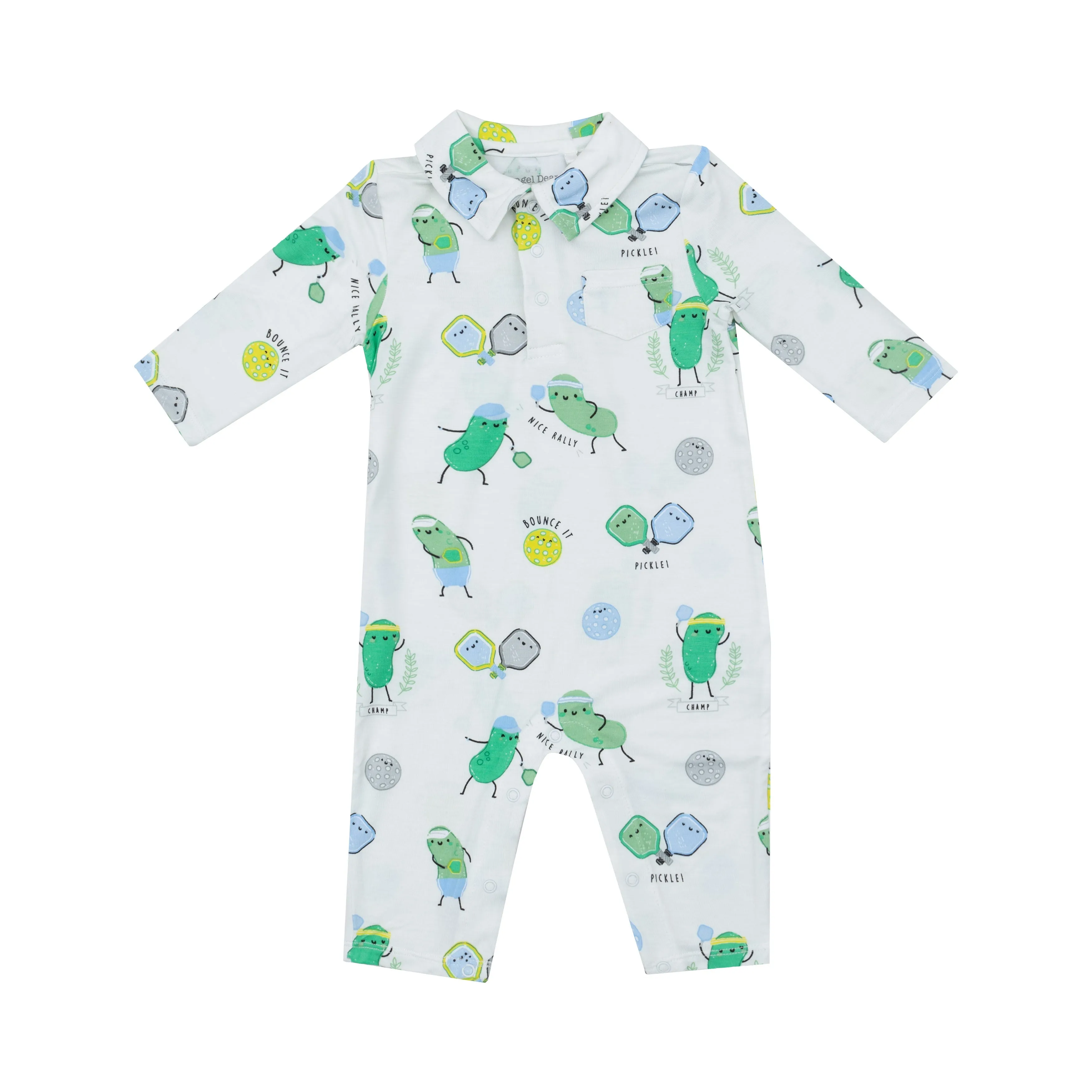 Polo Romper - Pickleball Blue