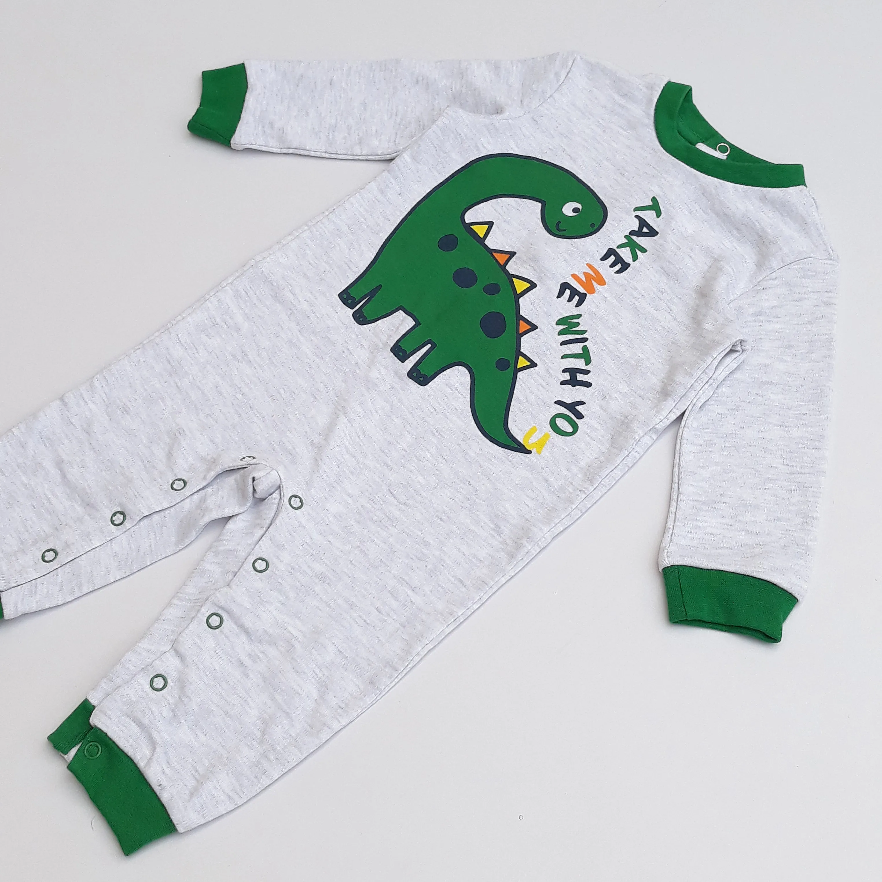 PR - Kids 'Grey' Organic Cotton Animal Printed Romper PR439