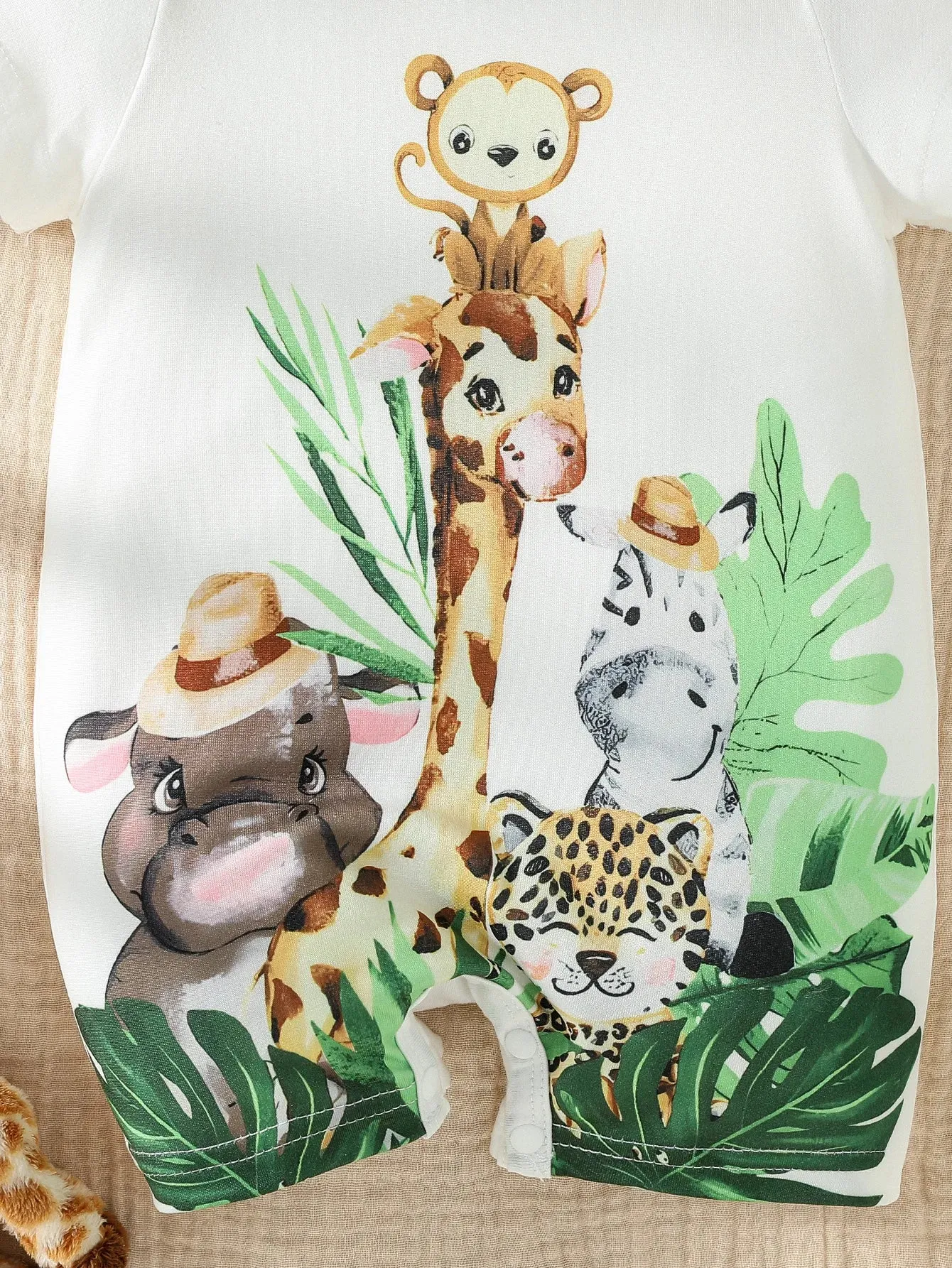 "Jungle Baby" Short-Sleeved Romper