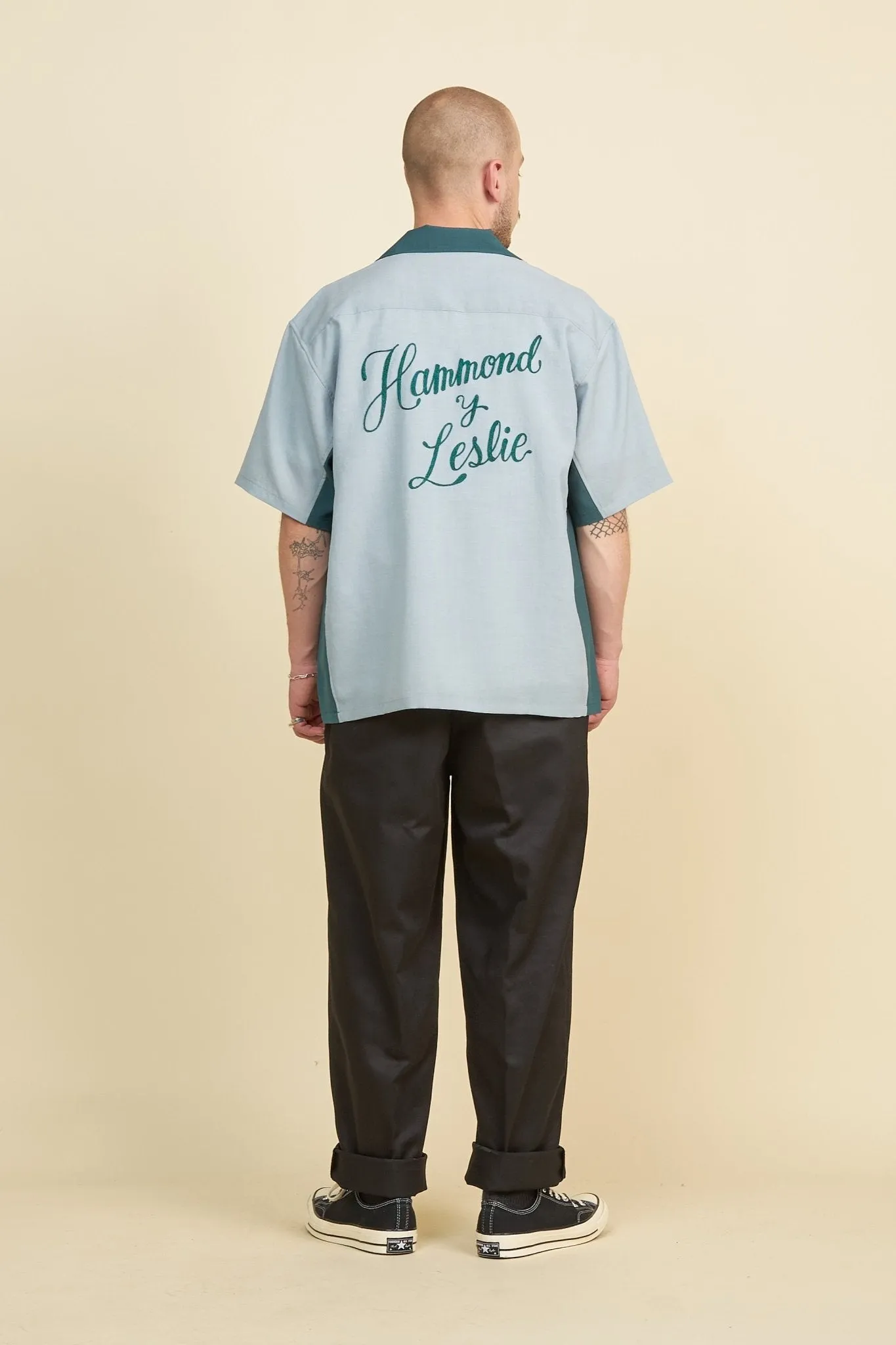 Radiall Hammond S/S Open Collared Shirt - Green