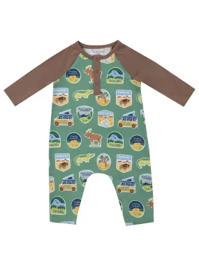 Raglan Henley Romper, National Park Stickers