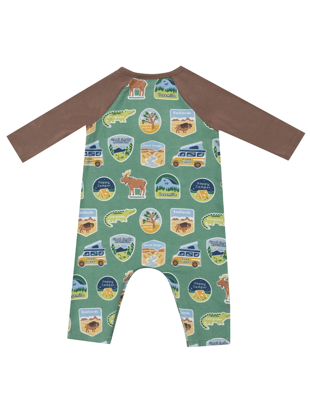 Raglan Henley Romper, National Park Stickers