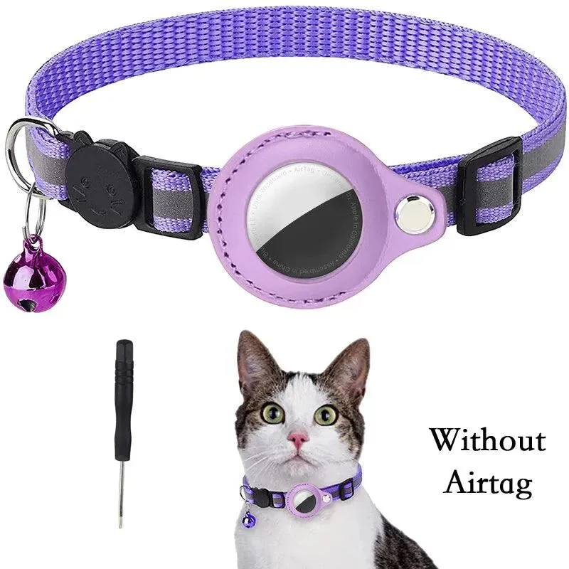 Reflective Cat Collar with Airtag Tracker