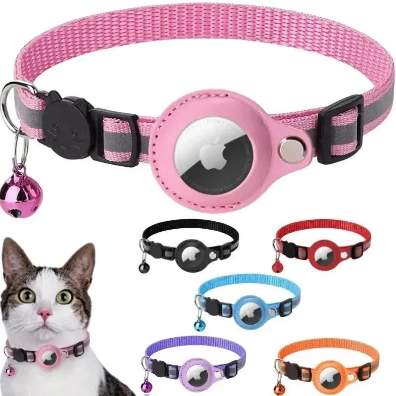 Reflective Cat Collar with Airtag Tracker