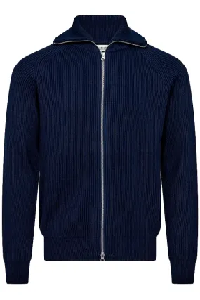 Resteröds Full-Zip Knit Pullover Navy