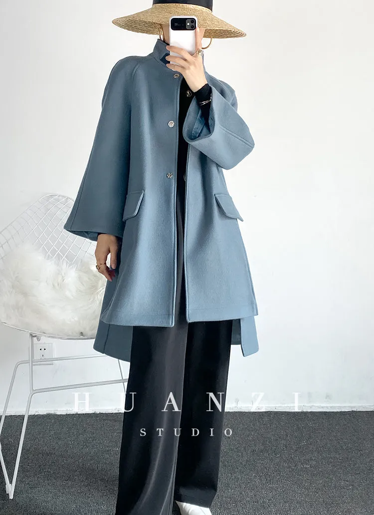 Retro cape loose woolen coat - Milia