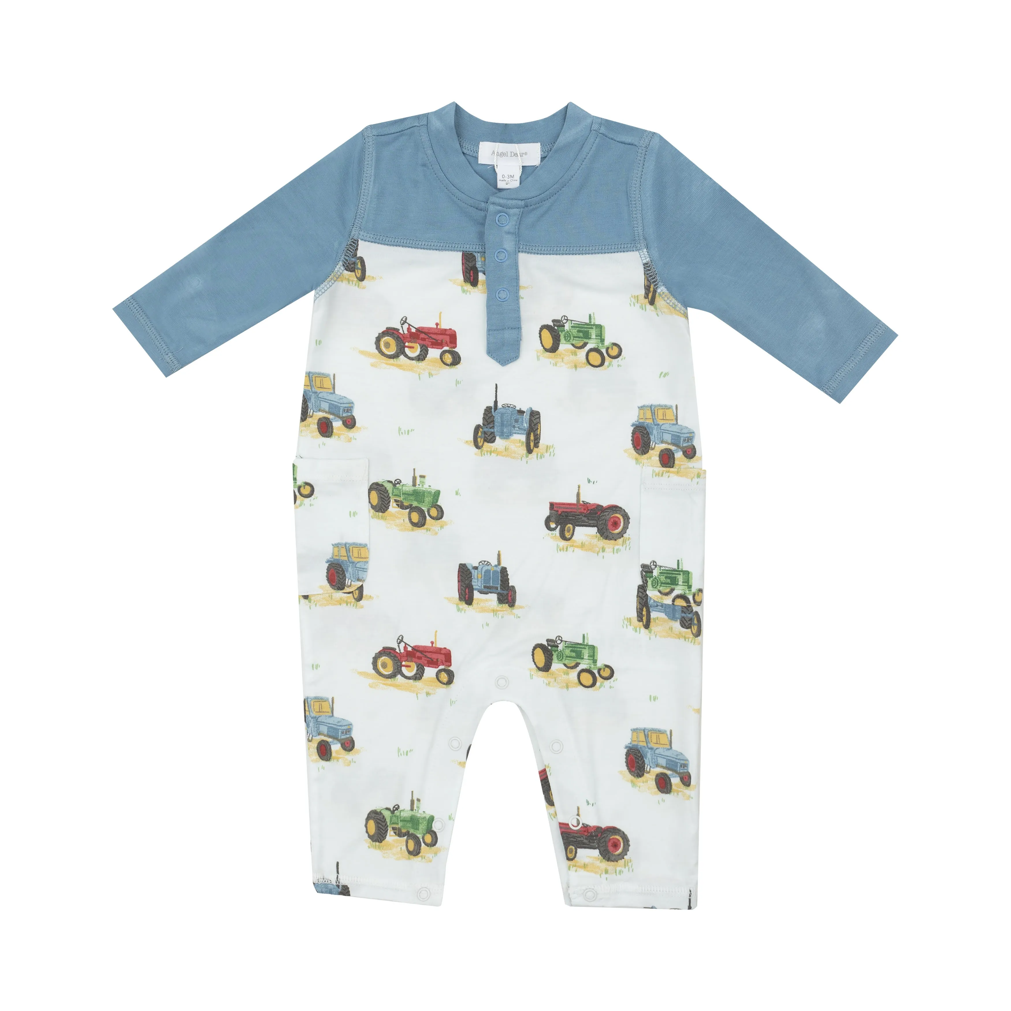 Romper W/ Contrast Sleeve - Vintage Tractors