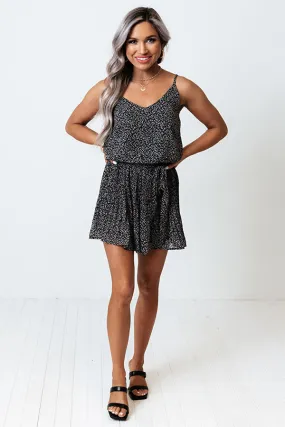 Rows Of Roses Romper In Black