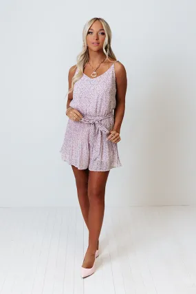 Rows Of Roses Romper In Pink