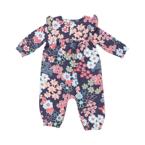 Ruffle Sleeve Romper - Japonisme Blossom Floral