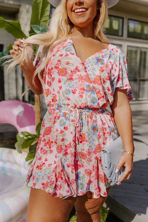 Sassy And Sweet Floral Romper In Light Pink Curves