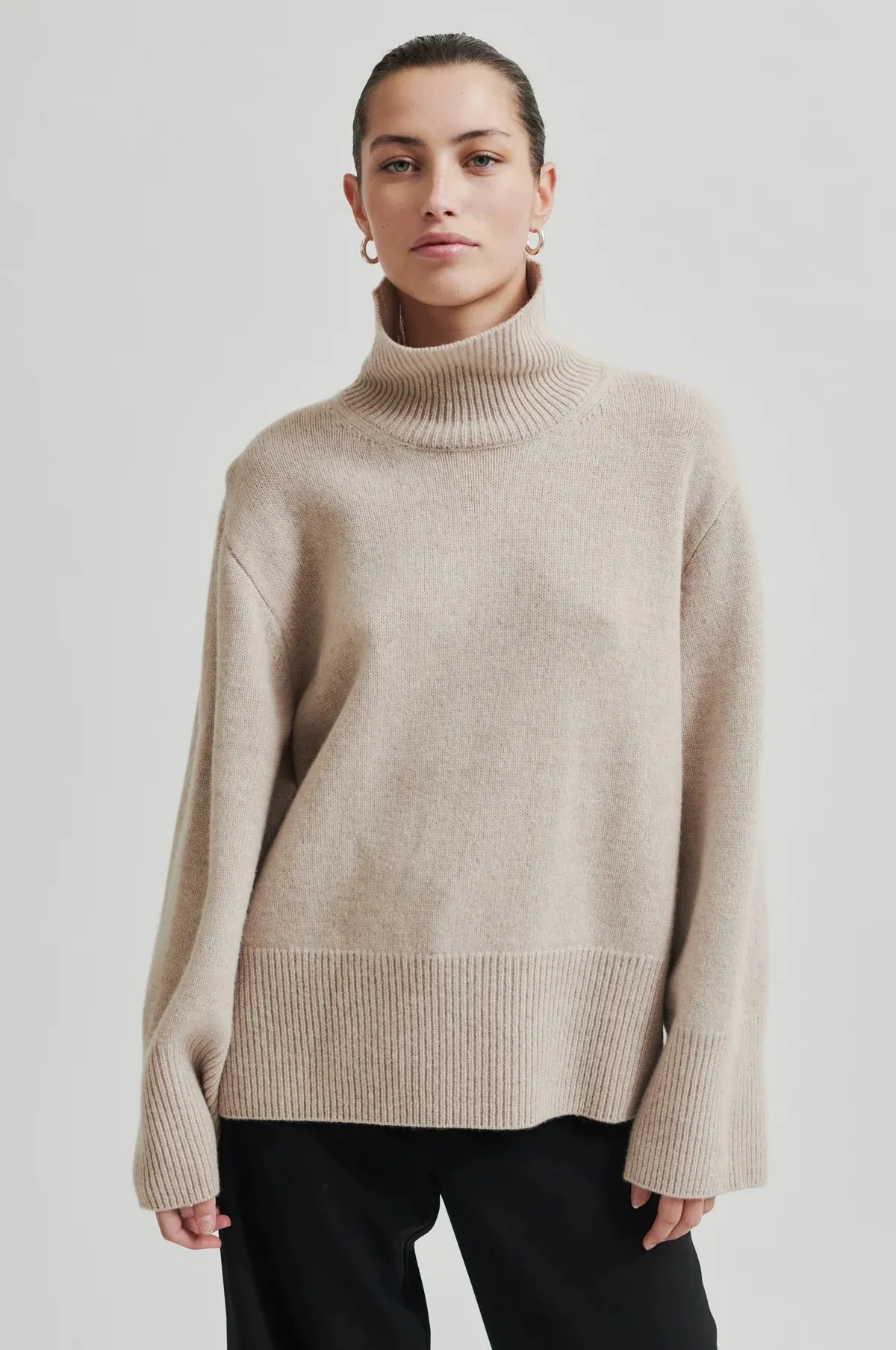 Second Female Alpha Knit Pumice Stone T-Neck Sweater