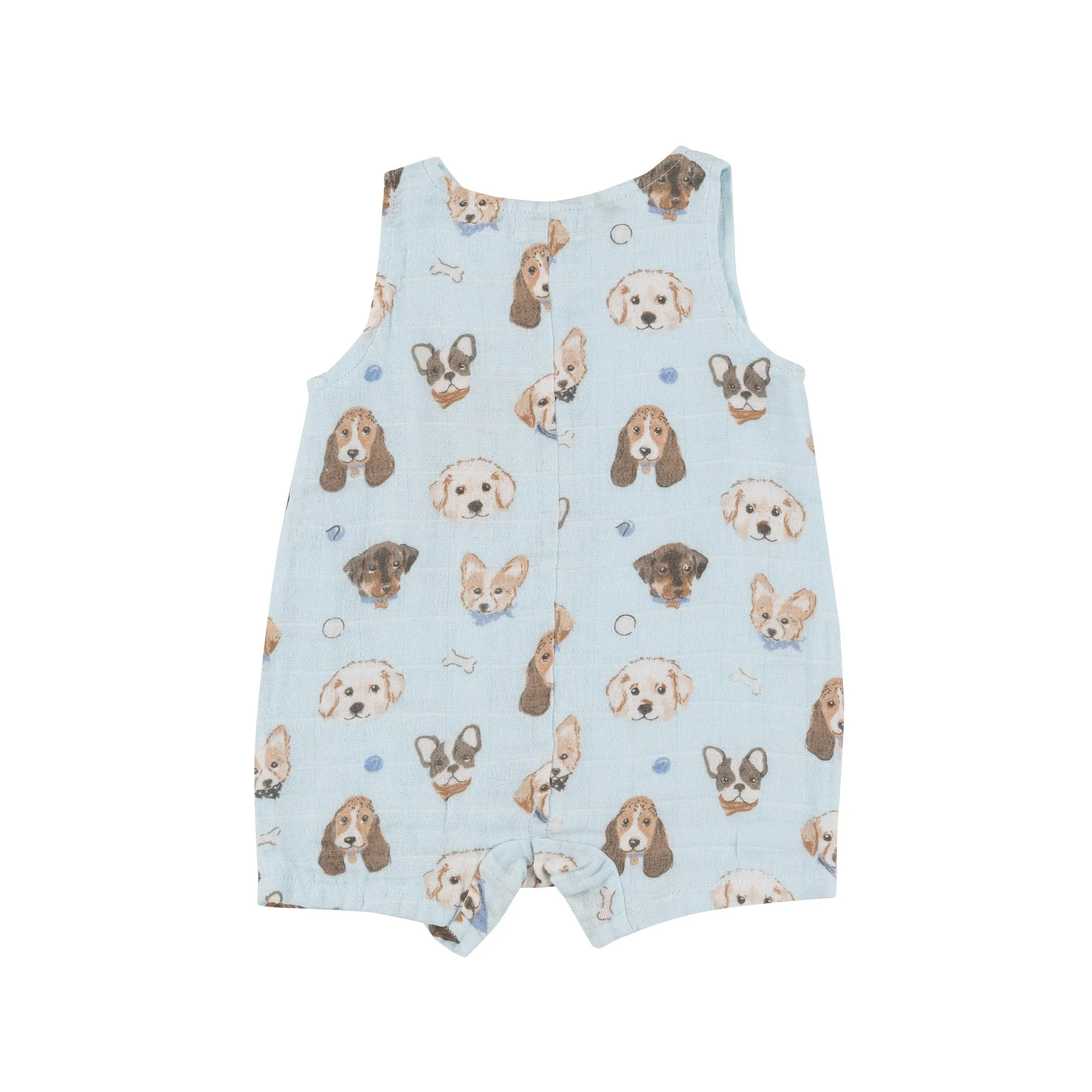 Shortie Romper - Vintage Puppy Faces