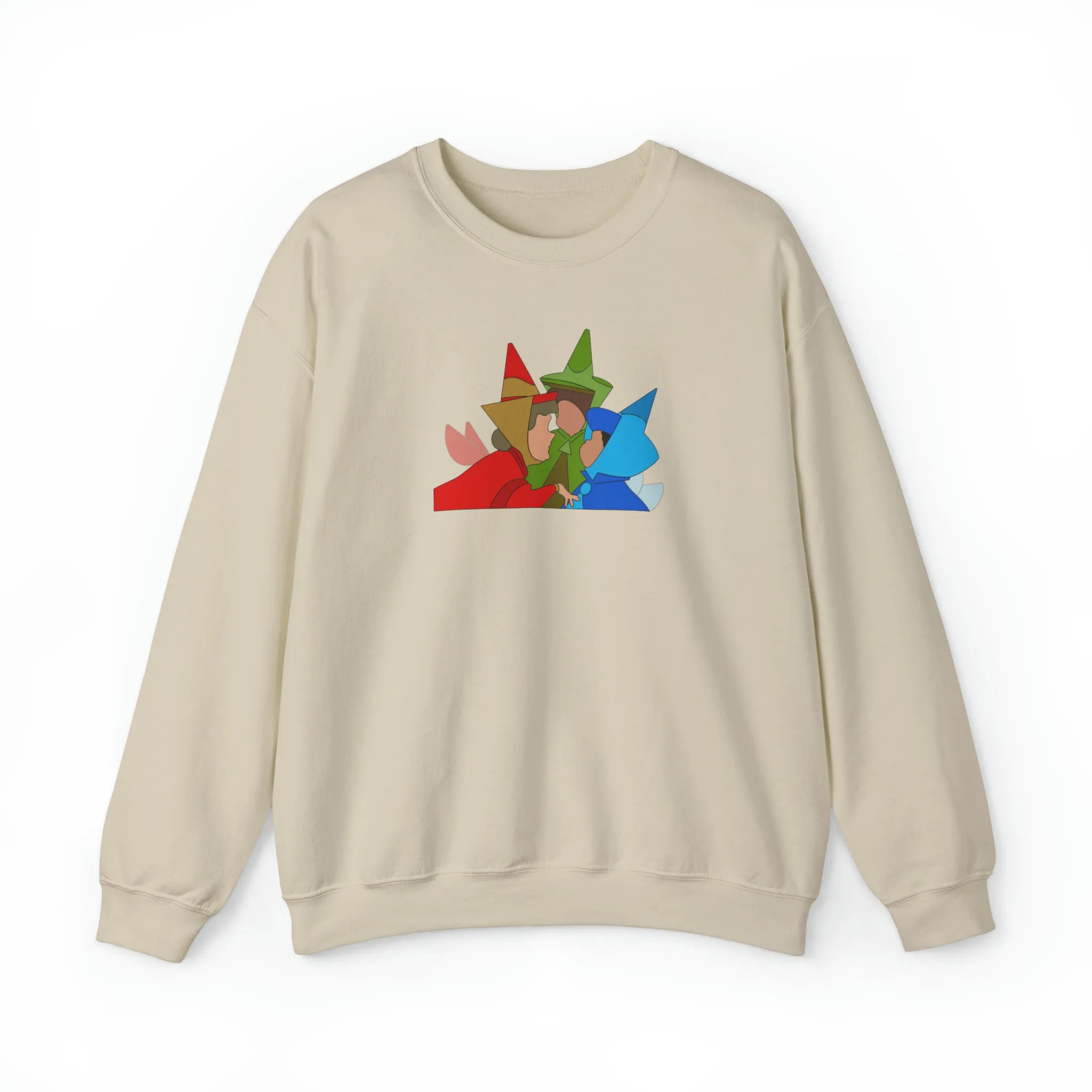 Sleeping Beauty Fairies Flora Fauna and Merryweather Unisex Heavy Blend™ Crewneck Sweatshirt