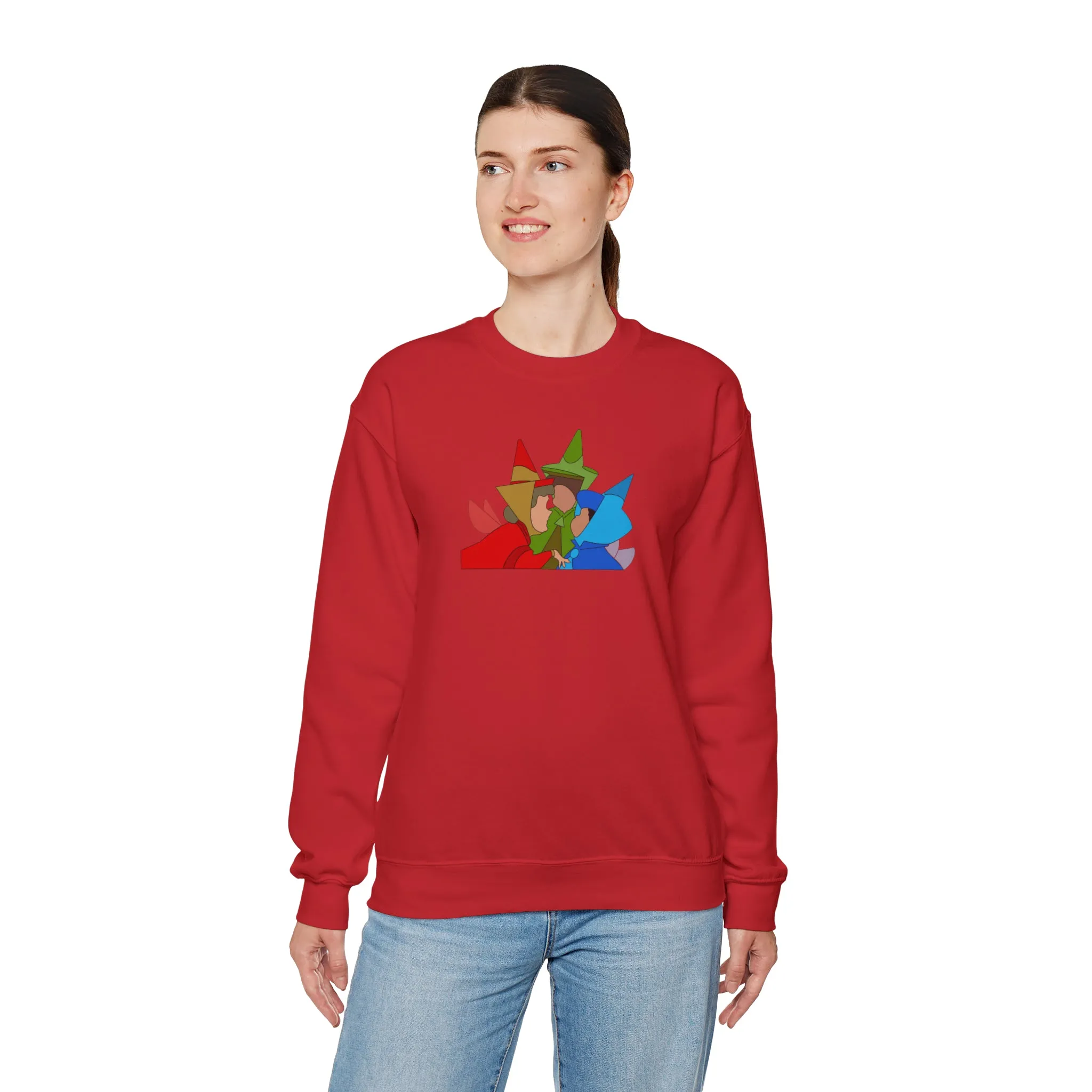 Sleeping Beauty Fairies Flora Fauna and Merryweather Unisex Heavy Blend™ Crewneck Sweatshirt