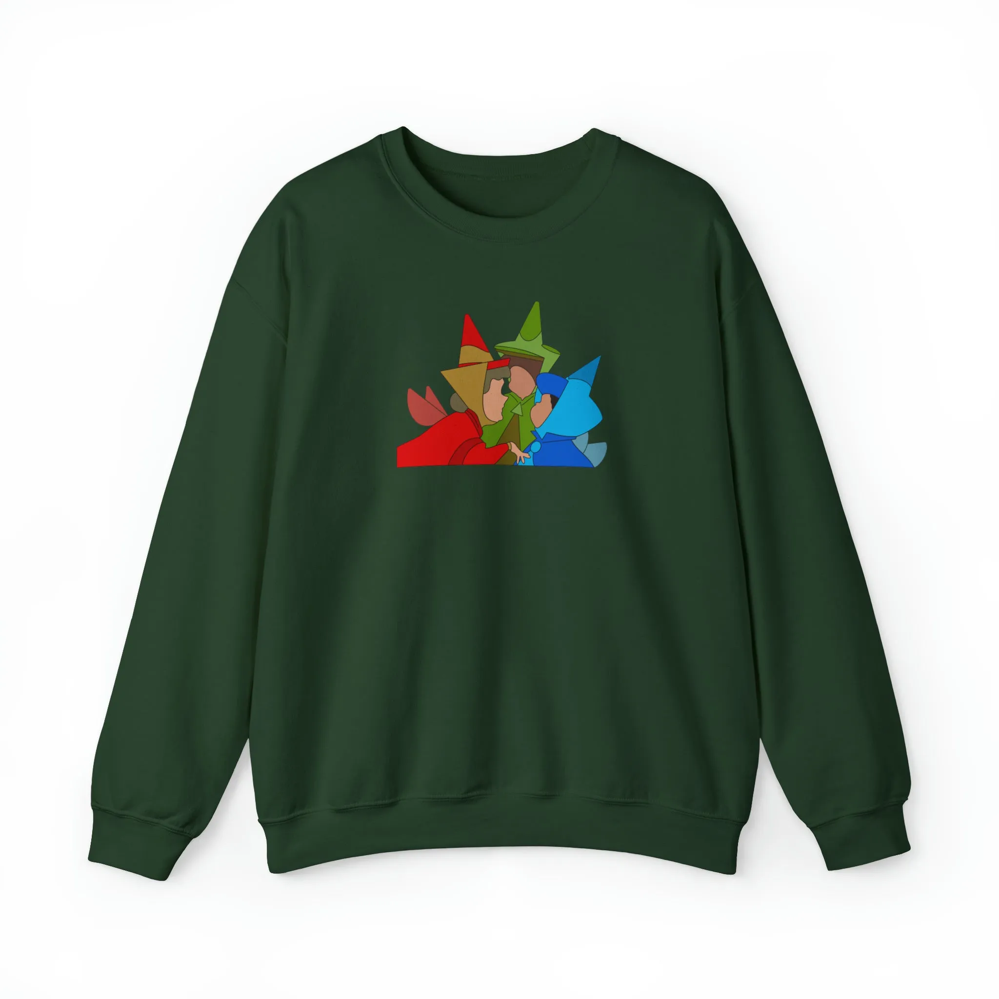 Sleeping Beauty Fairies Flora Fauna and Merryweather Unisex Heavy Blend™ Crewneck Sweatshirt