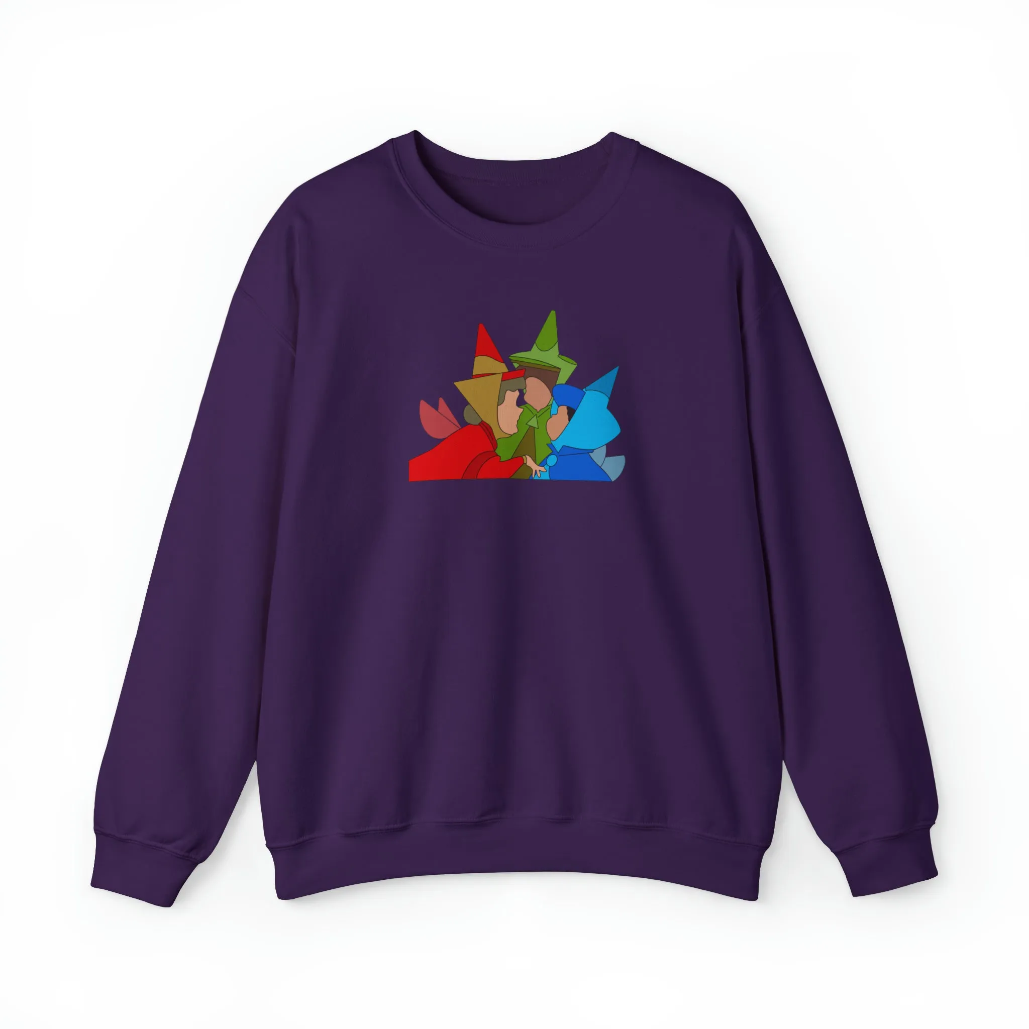 Sleeping Beauty Fairies Flora Fauna and Merryweather Unisex Heavy Blend™ Crewneck Sweatshirt