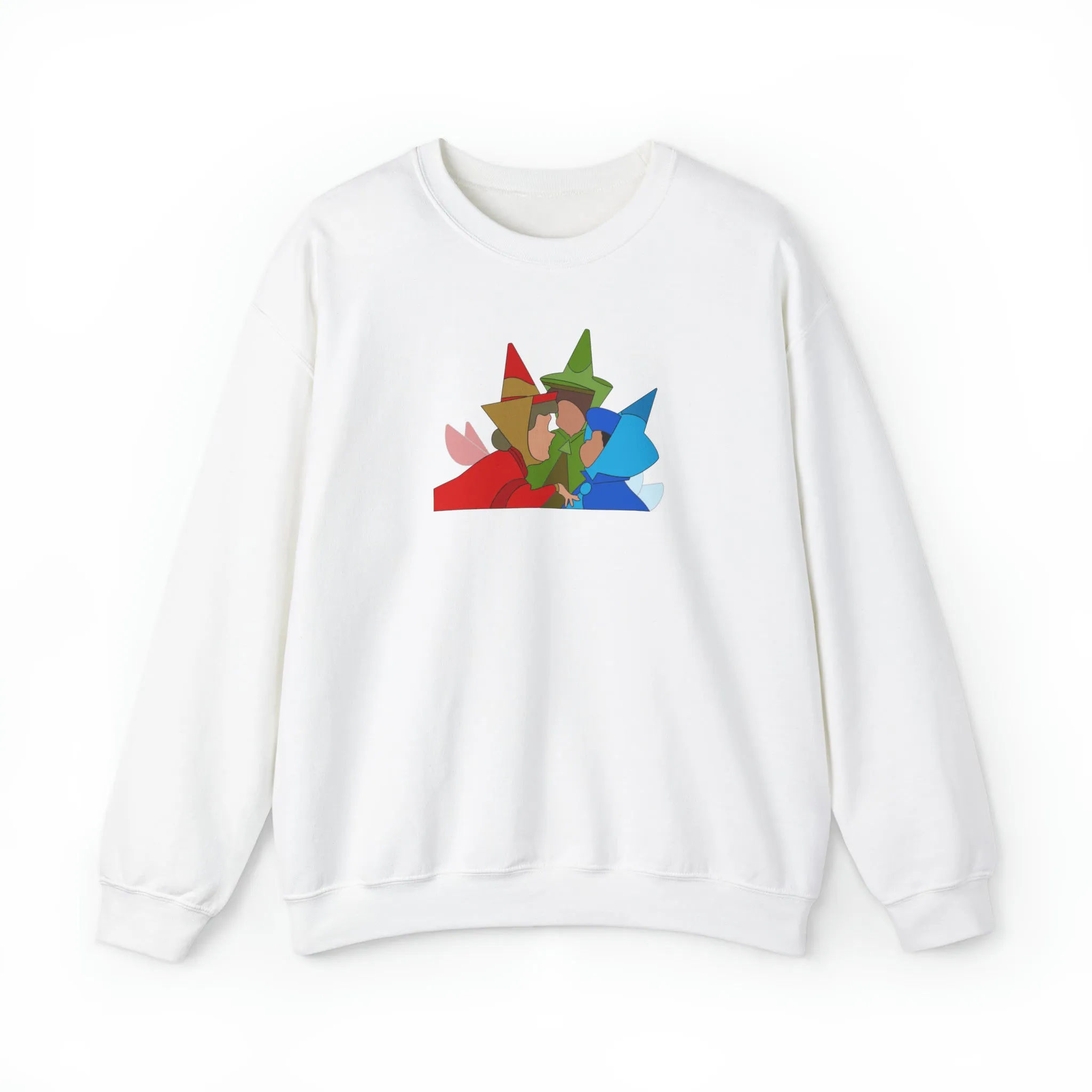 Sleeping Beauty Fairies Flora Fauna and Merryweather Unisex Heavy Blend™ Crewneck Sweatshirt