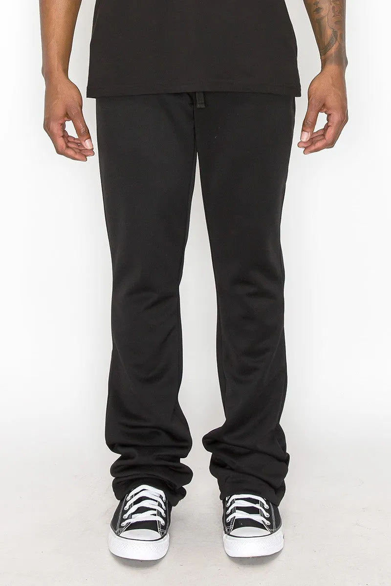 Solid Flare Stacked Track Pants