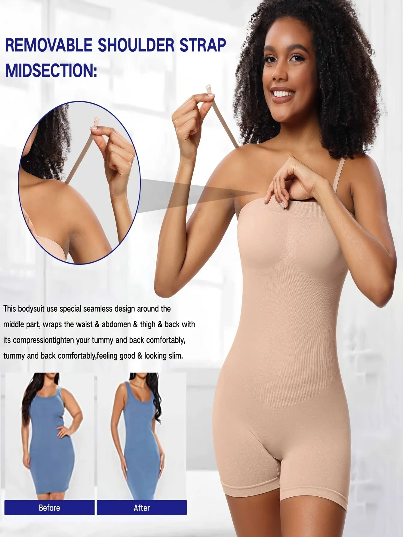 Solid Shapewear Lounge Romper, Tummy Control Butt Lifting Slim Fit Tube Romper, Women's Loungewear