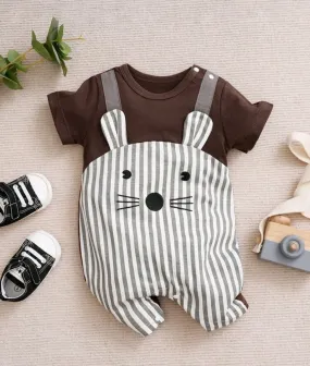 Striped 2 in 1 Animal Romper #20010