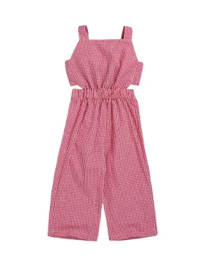 Stylish Plaid Baby Girl Tank Jumpsuit Overall