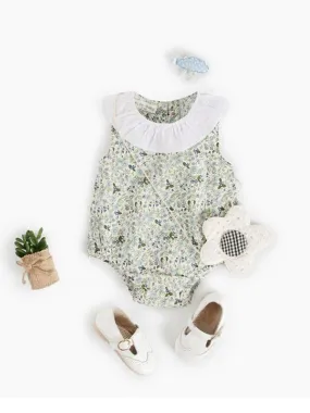 Summer Infant Baby Girls Flowers Print Sleeveless Bodysuit