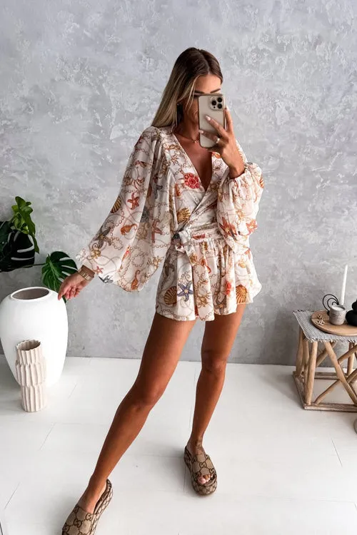 Sunny Days Ahead Printed Wrap Romper - 4 Colors