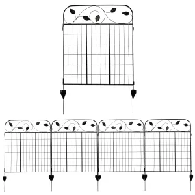 Sunnydaze 4-Piece Winding Vines Garden Fence Panels - 10' Overall