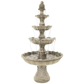 Sunnydaze 4-Tier Grand Courtyard Outdoor Water Fountain - 80" H