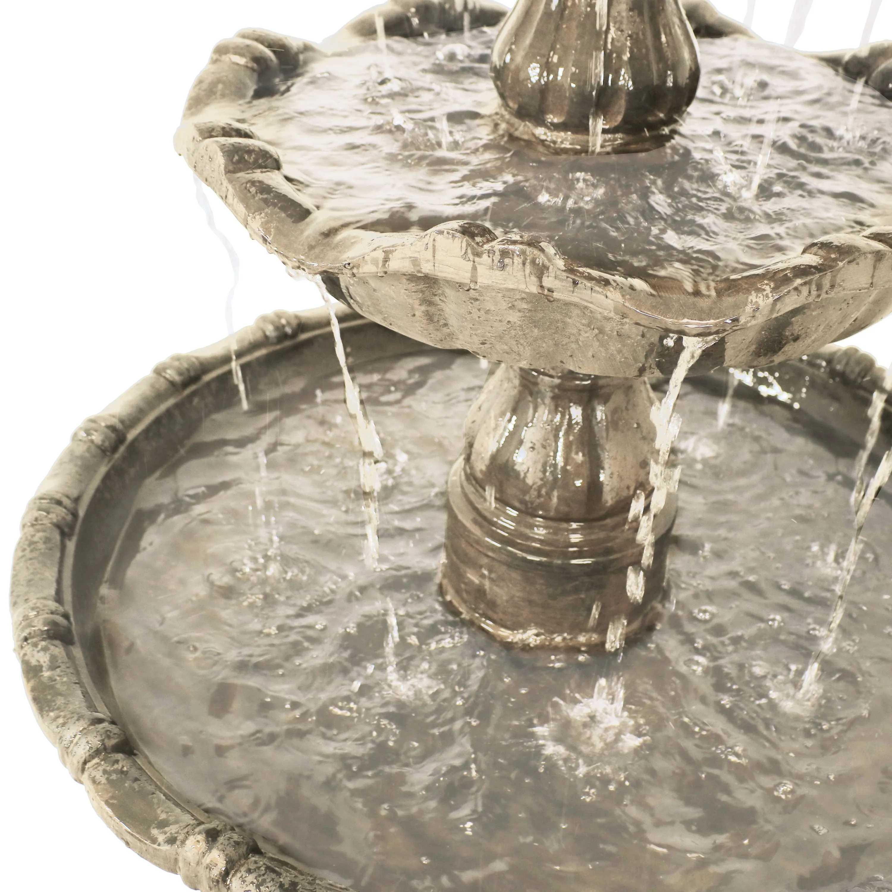 Sunnydaze 4-Tier Grand Courtyard Outdoor Water Fountain - 80" H