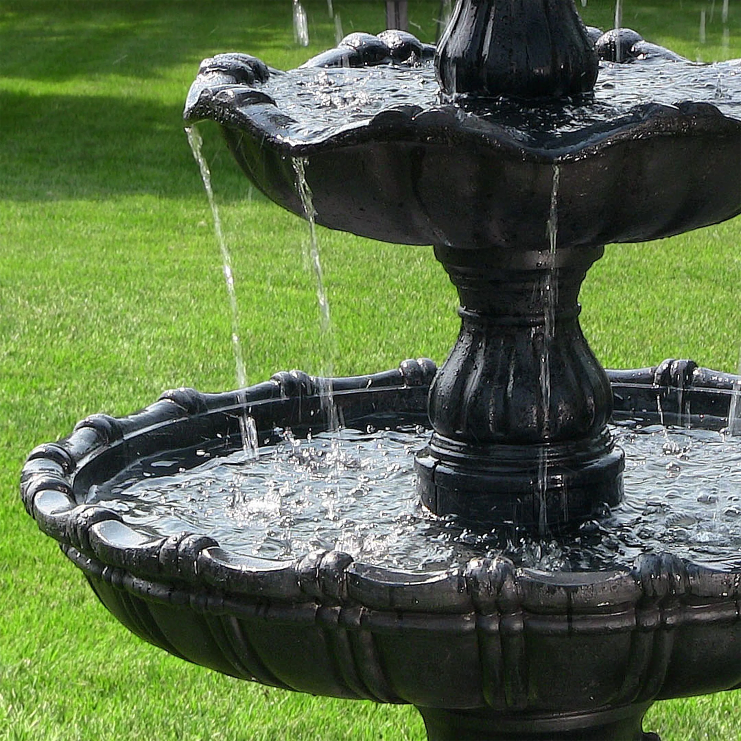 Sunnydaze 4-Tier Grand Courtyard Outdoor Water Fountain - 80" H