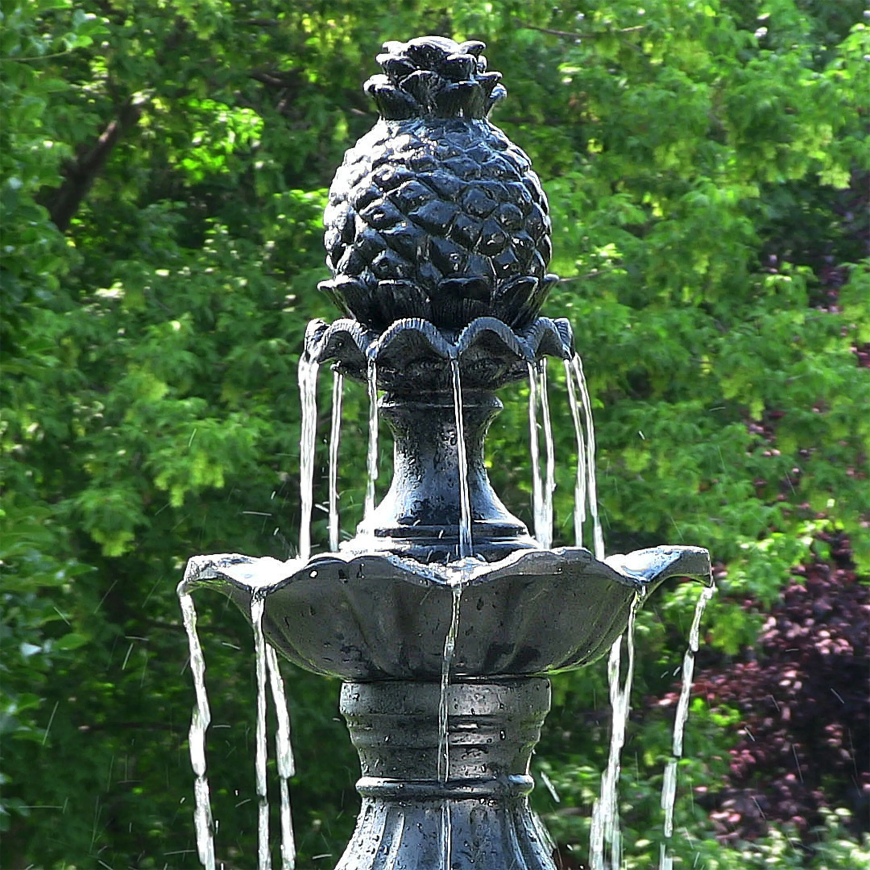 Sunnydaze 4-Tier Grand Courtyard Outdoor Water Fountain - 80" H