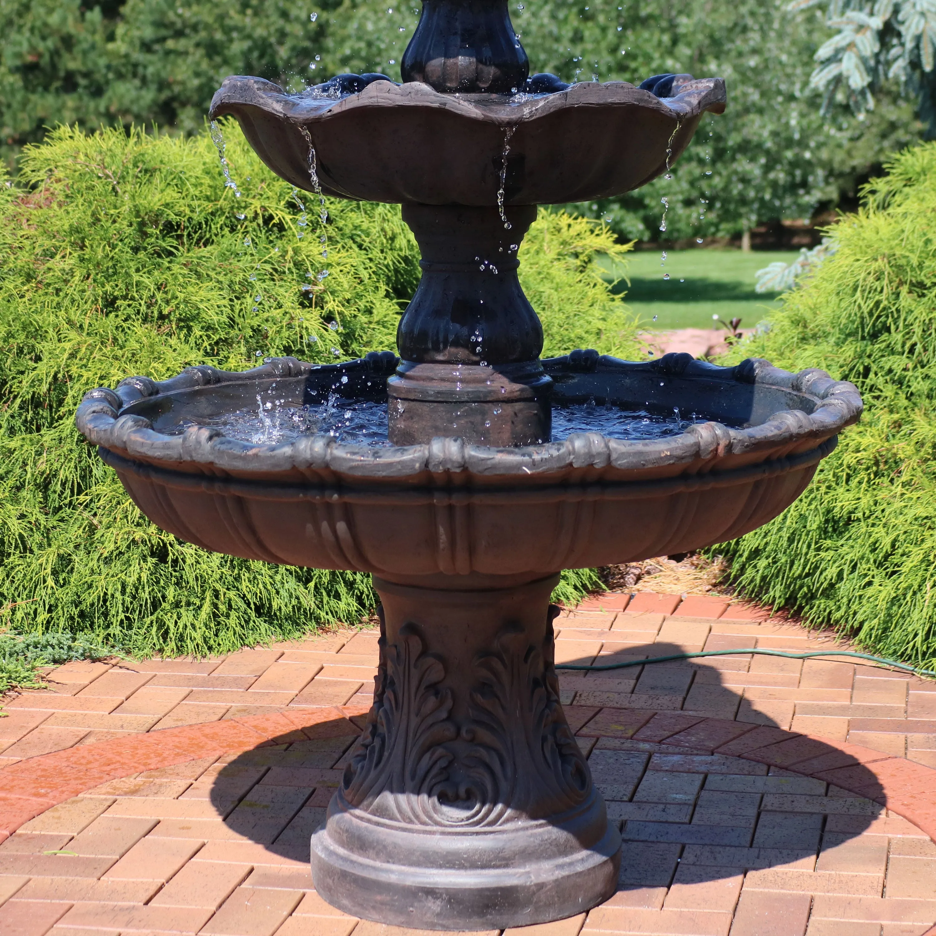 Sunnydaze 4-Tier Grand Courtyard Outdoor Water Fountain - 80" H