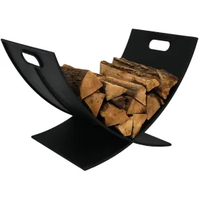 Sunnydaze Black Steel Curved Log Holder - 30"