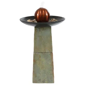 Sunnydaze Decorative Orb Slate Outdoor Water Fountain - 38" H