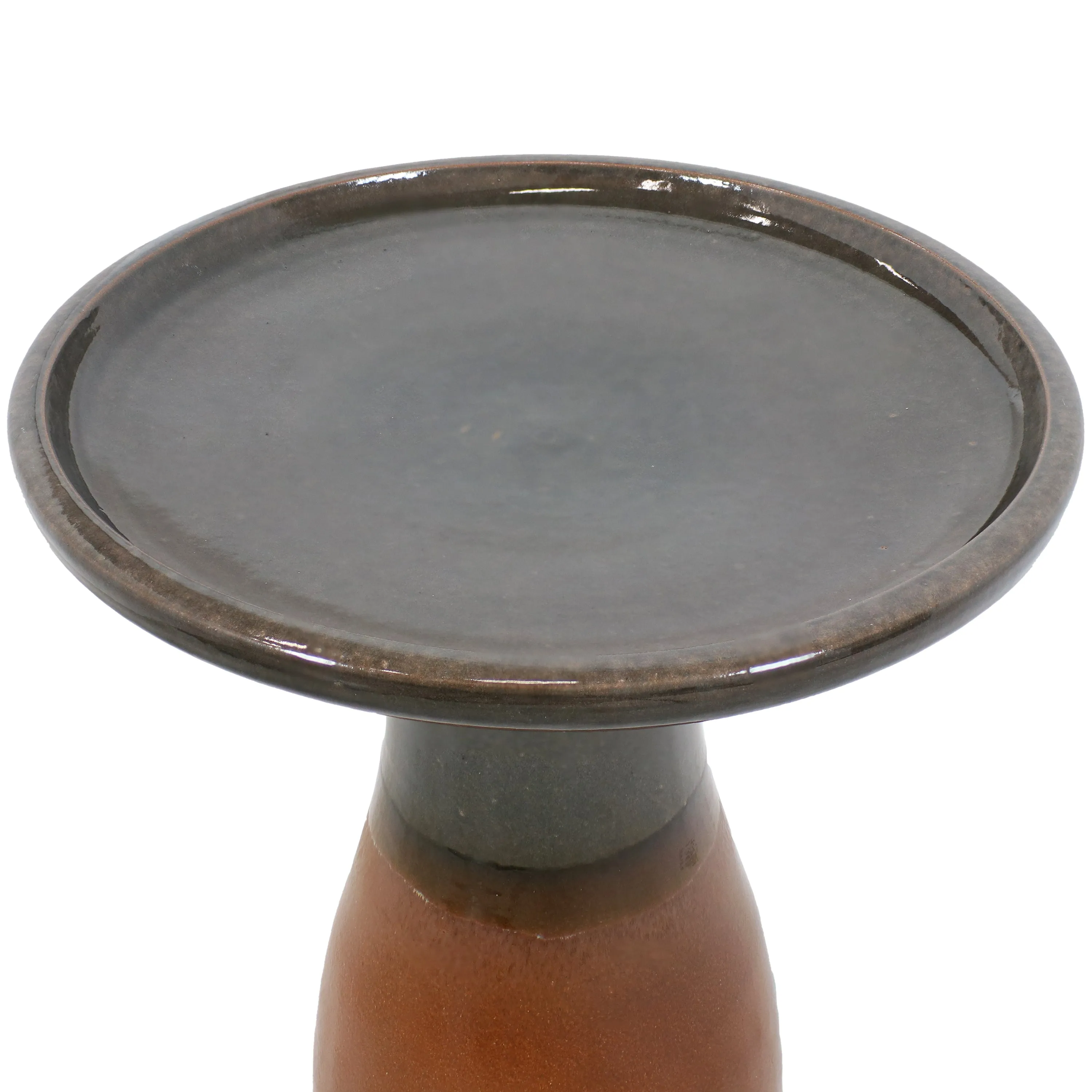 Sunnydaze Glazed Ceramic Outdoor Bird Bath - 18"