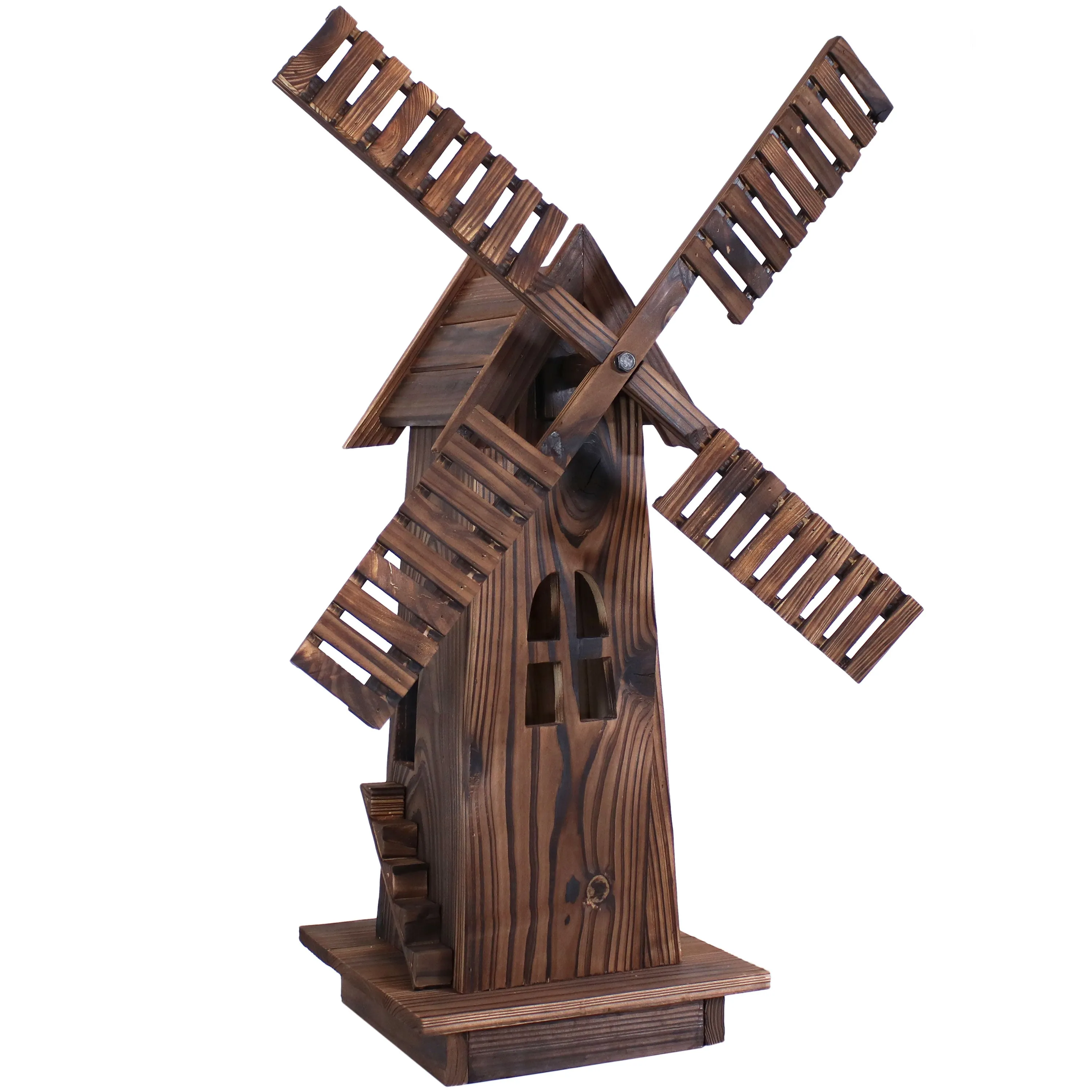 Sunnydaze Outdoor Wood Decorative Dutch Windmill - 34"