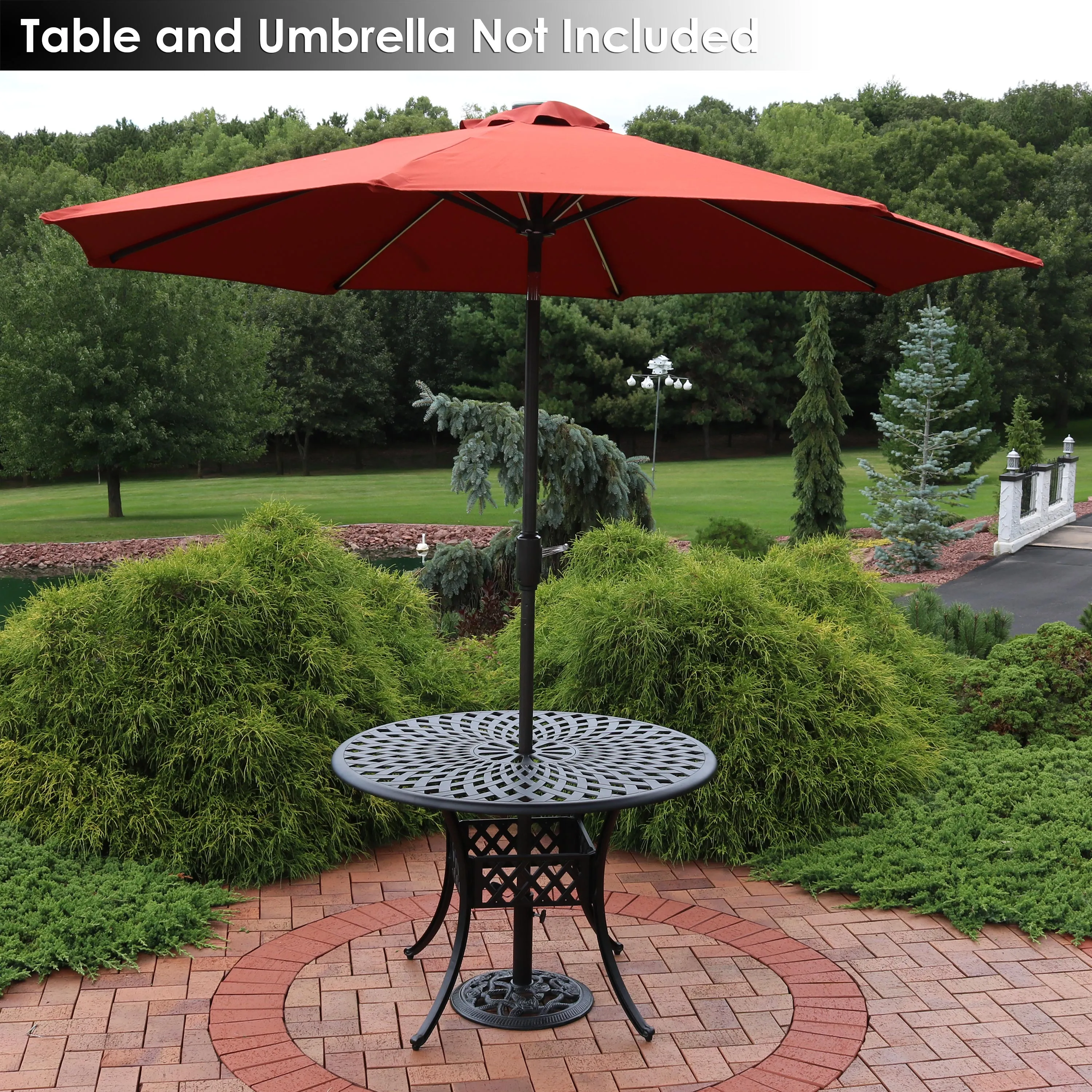 Sunnydaze Rose Blossom Cast Iron Patio Umbrella Base - 16" Diameter