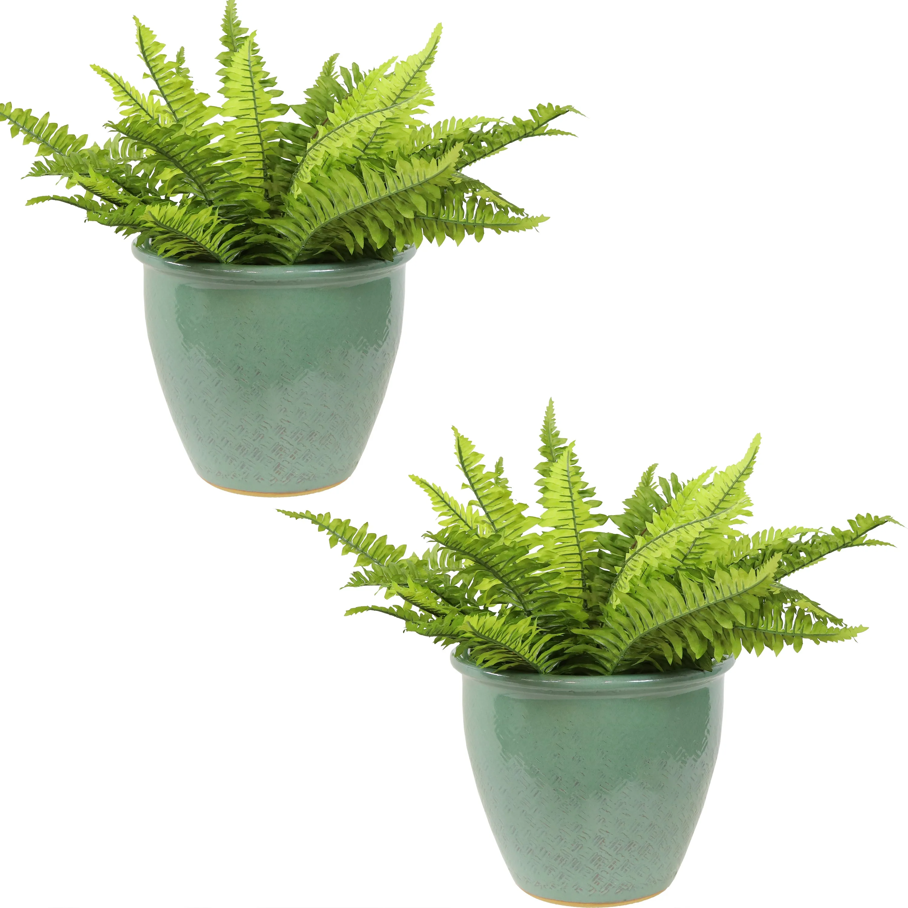 Sunnydaze Set of 2 Ocean Villa Outdoor Ceramic Planters - 11.75"