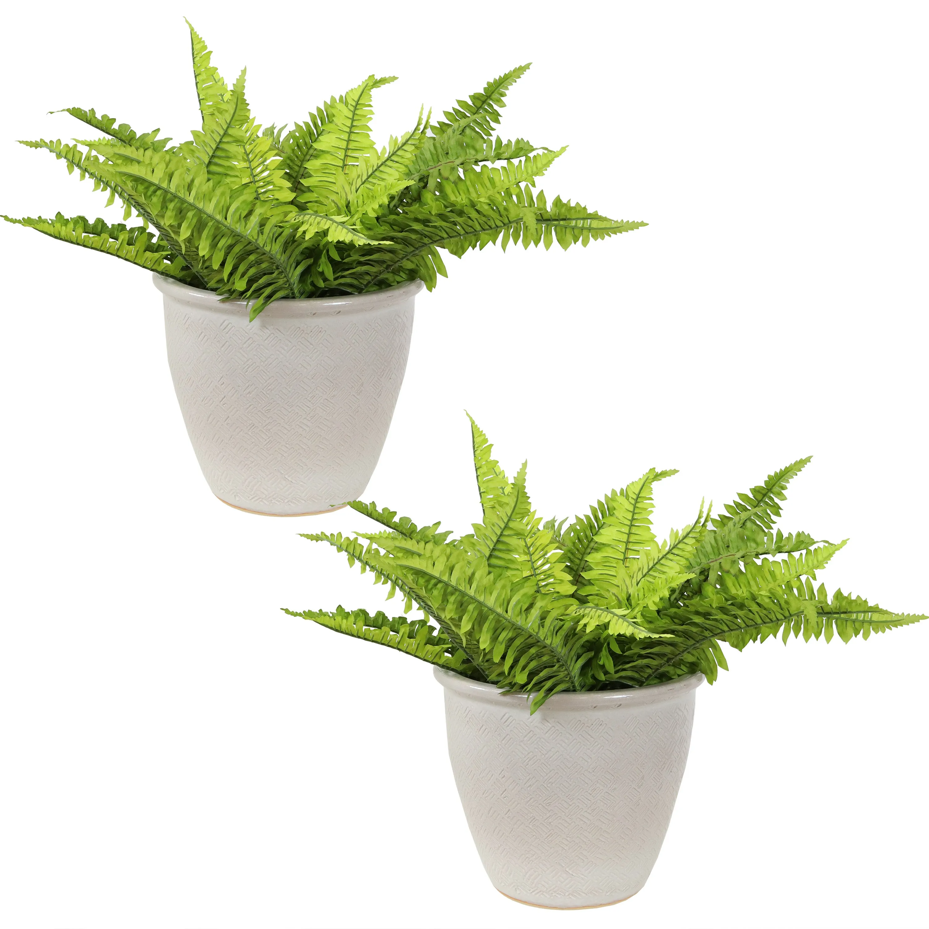 Sunnydaze Set of 2 Ocean Villa Outdoor Ceramic Planters - 11.75"