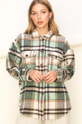 Sweet Comfort Plaid Pattern Shacket